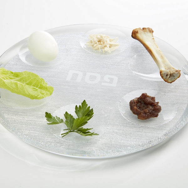 Modern Seder Plate- Silver or Translucent - Peace Love Light Shop